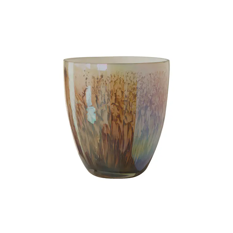 TEALIGHT VASO OVAL COLORES ÓXIDO (12.5D X 13H CM) 1