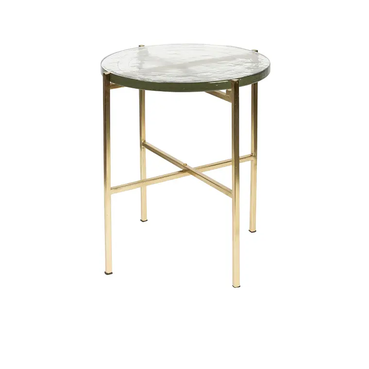 MESA LATERAL - VIDRIO BRASS (40D x 45H CM) 1