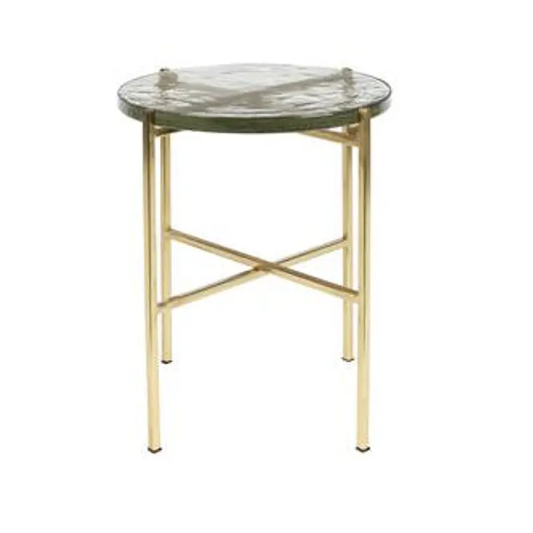 MESA LATERAL - VIDRIO BRASS (40D x 45H CM) 2
