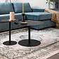 MESA LATERAL - SNOW BLACK ROUND M (60D x 40H CM) - Miniatura 2