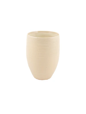 CERÁMICA - FLORERO COLOR CREMA INDOOR 100% WATERPROOF (15D X 36H CM)