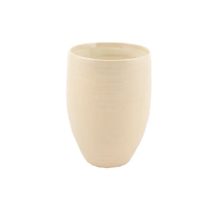 CERÁMICA - FLORERO COLOR CREMA INDOOR 100% WATERPROOF (15D X 36H CM) 1