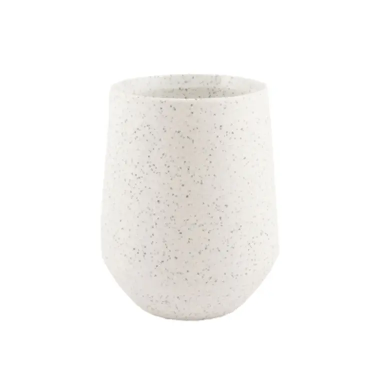 CERÁMICA - MATEO 18D ADORNO BLANCO CON PINTAS INDOOR (18D X 24H CM) 1