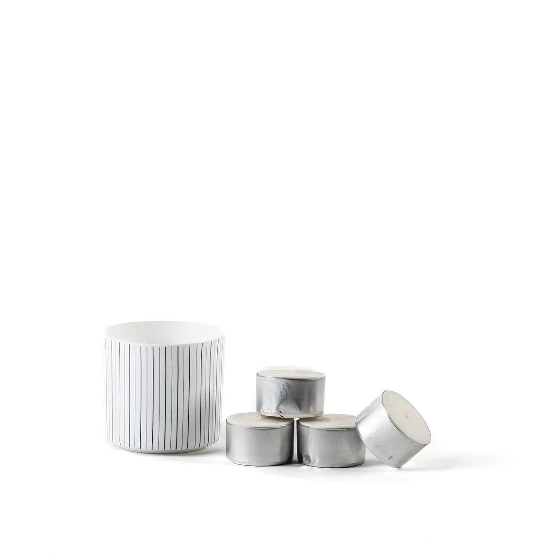 TEALIGHT PORCELANA LINEAS  (7D X 6.5H CM) 2