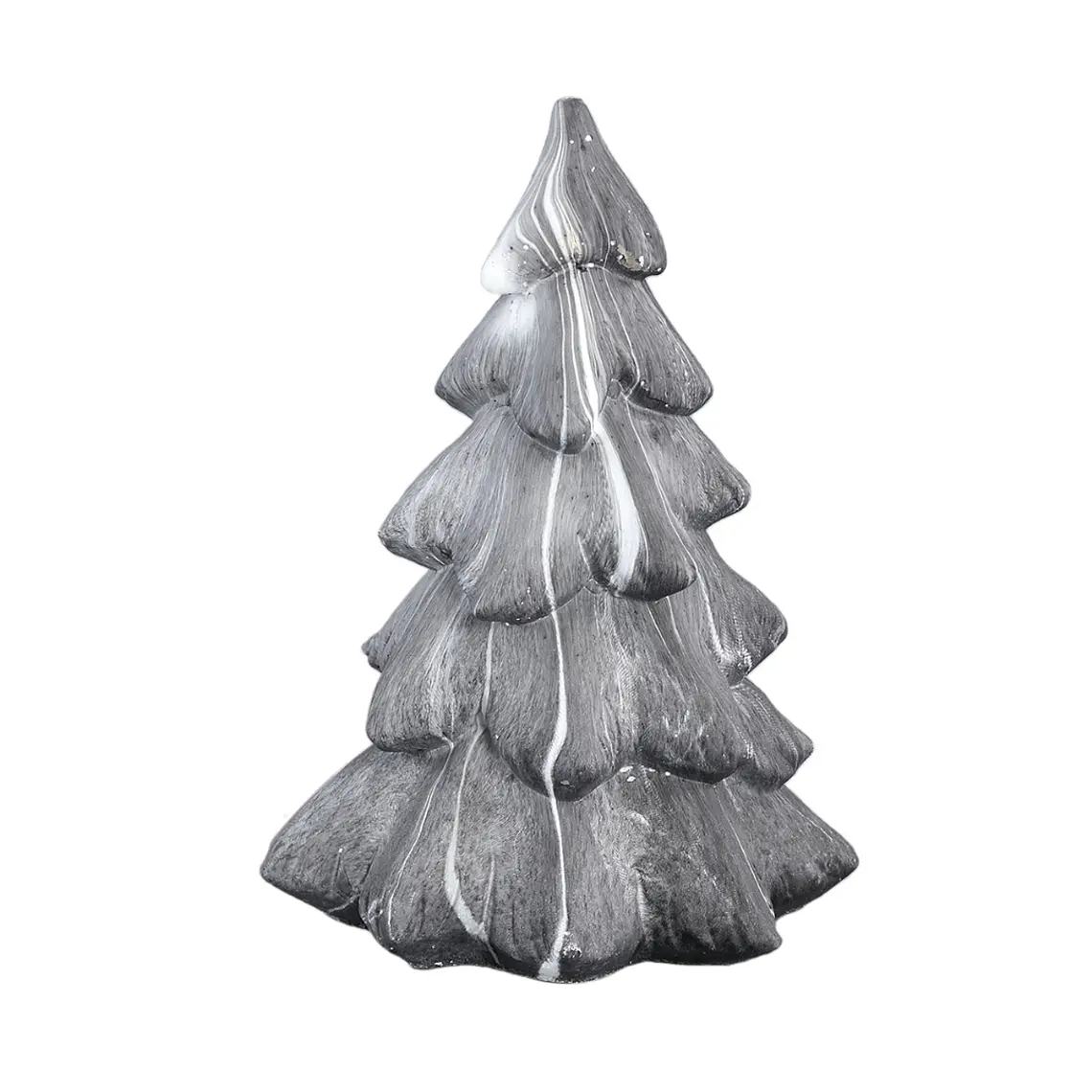 ARBOL DE NAVIDAD EN CEMENTO TIPO MARMOL GRIS (16 X 25 CM) 1