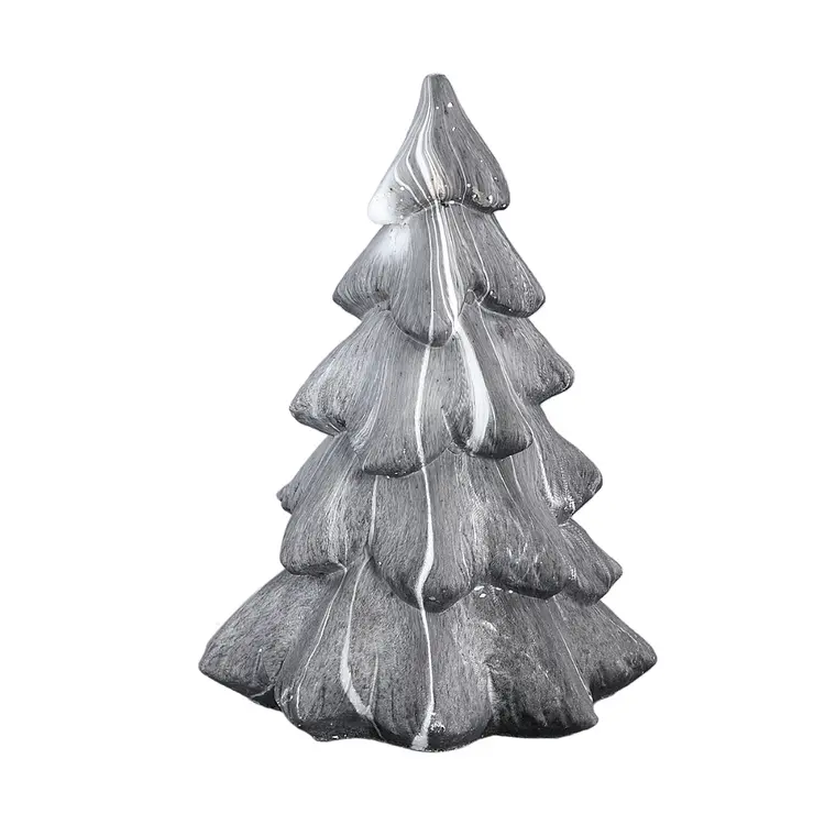 ARBOL DE NAVIDAD EN CEMENTO TIPO MARMOL GRIS (16 X 25 CM) 1