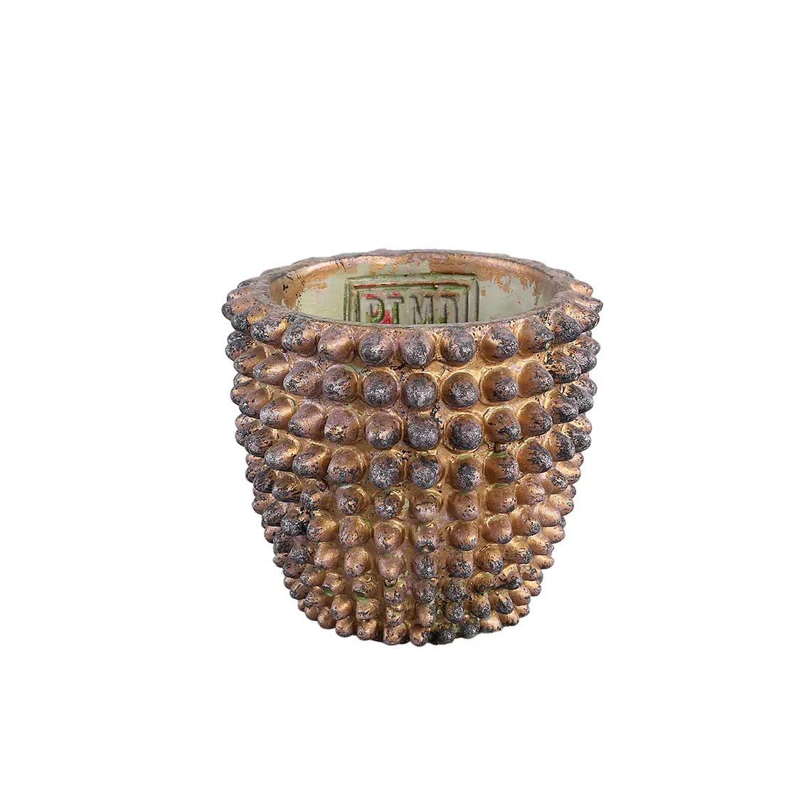 CERÁMICA - CEMENTO CON BOTONES DORADO (XS/ 9D X 8H CM) 1