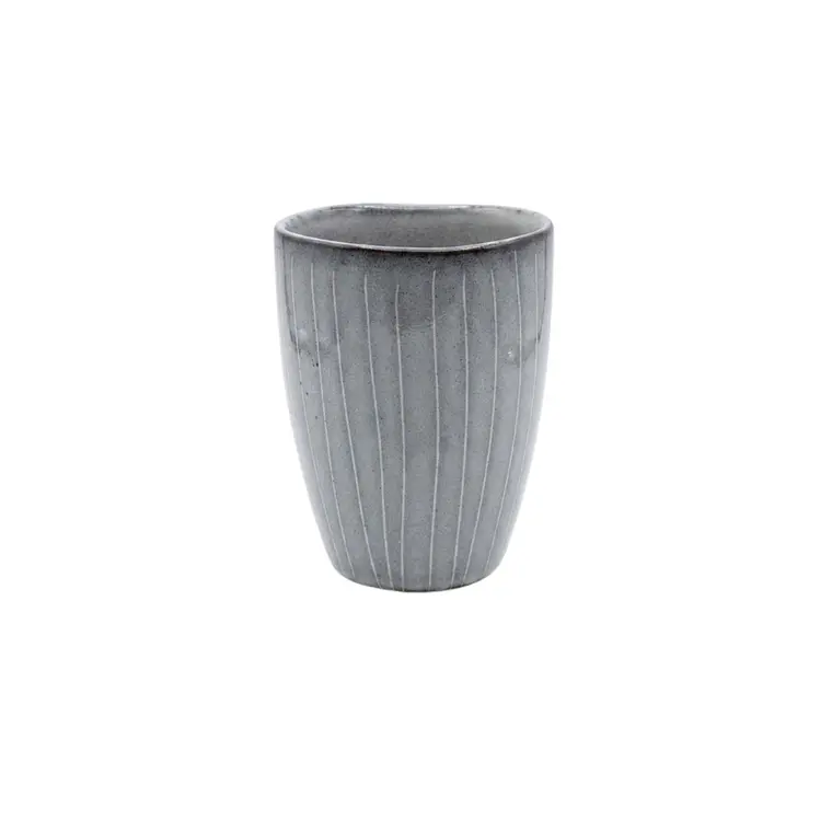 VASO GRES CELESTE LÍNEAS (8D X 10H CM) 1