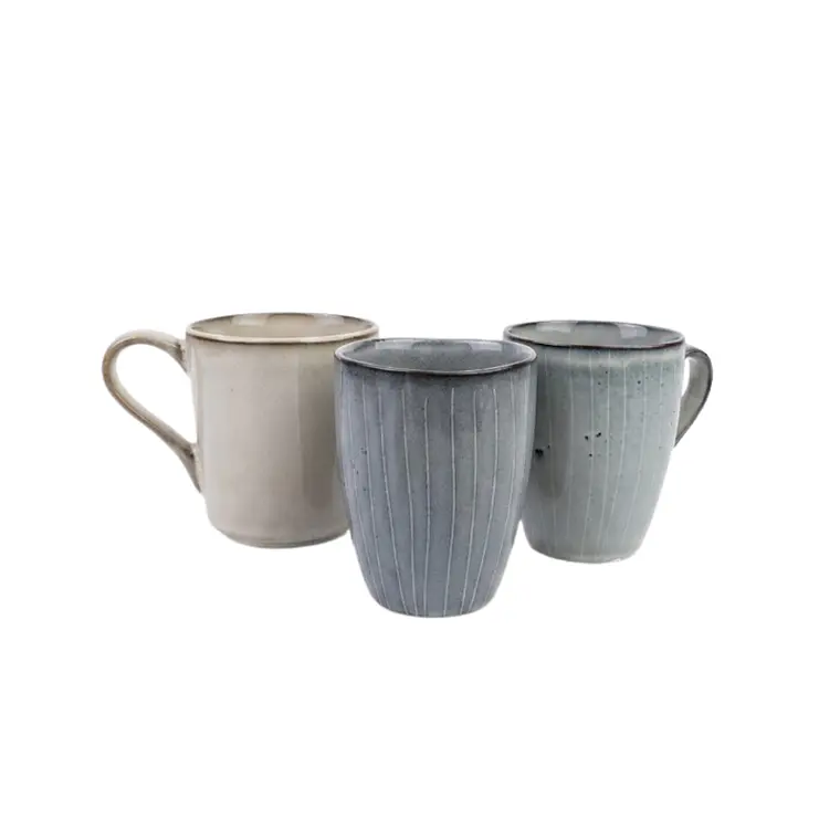 VASO GRES CELESTE LÍNEAS (8D X 10H CM) 2