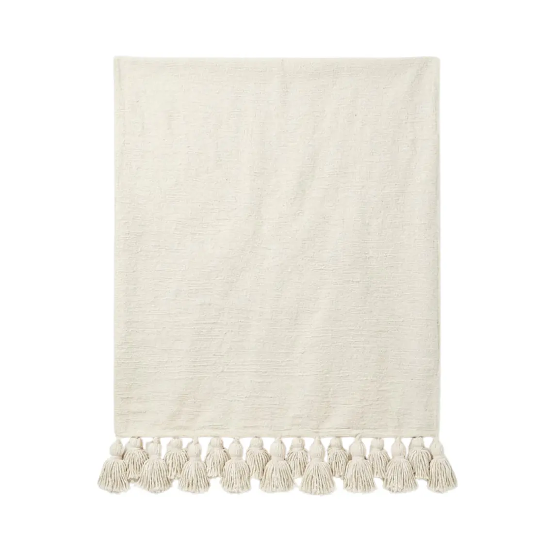 CHAL - PIECERA POMPONES OFF WHITE XL (180 X 280 CM) 1