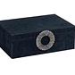 CAJA GAMUZA NEGRA CON ASA PLATEADA L (36L X 25P X 13H CM) - Miniatura 1