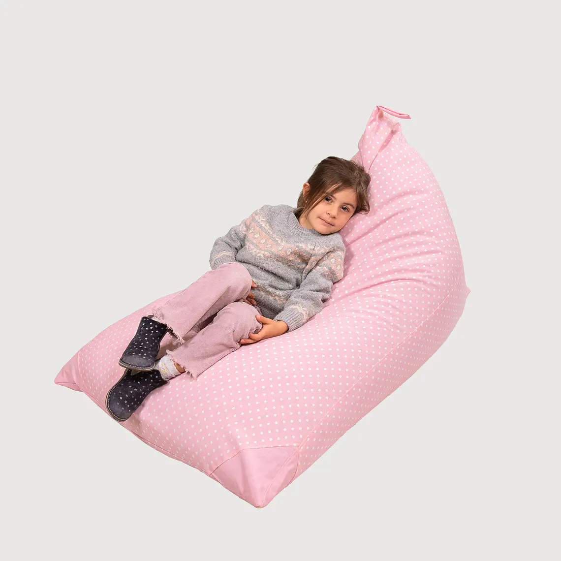 PUFF TRIANGULAR PARA NIÑOS PUF - PUNTO ROSADO (80 × 110 CM) 2