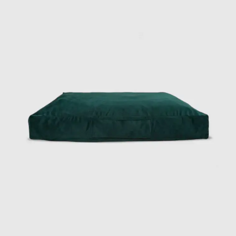 CAMA MASCOTAS TERCIOPELO PUF - VERDE S-M (60 × 80CM) 1
