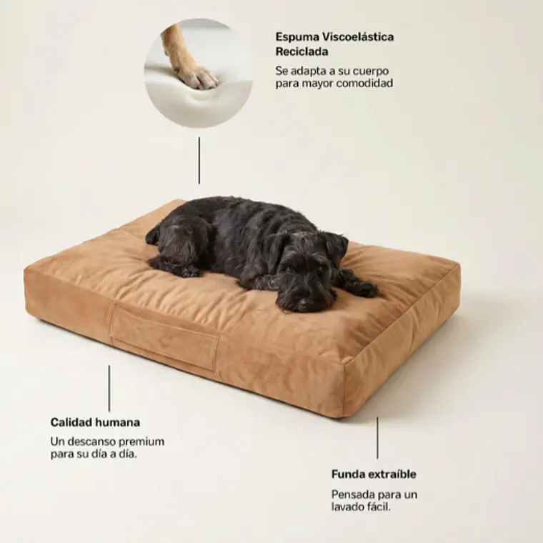 CAMA MASCOTAS TERCIOPELO PUF - CAMEL S-M (60 × 80CM) 3