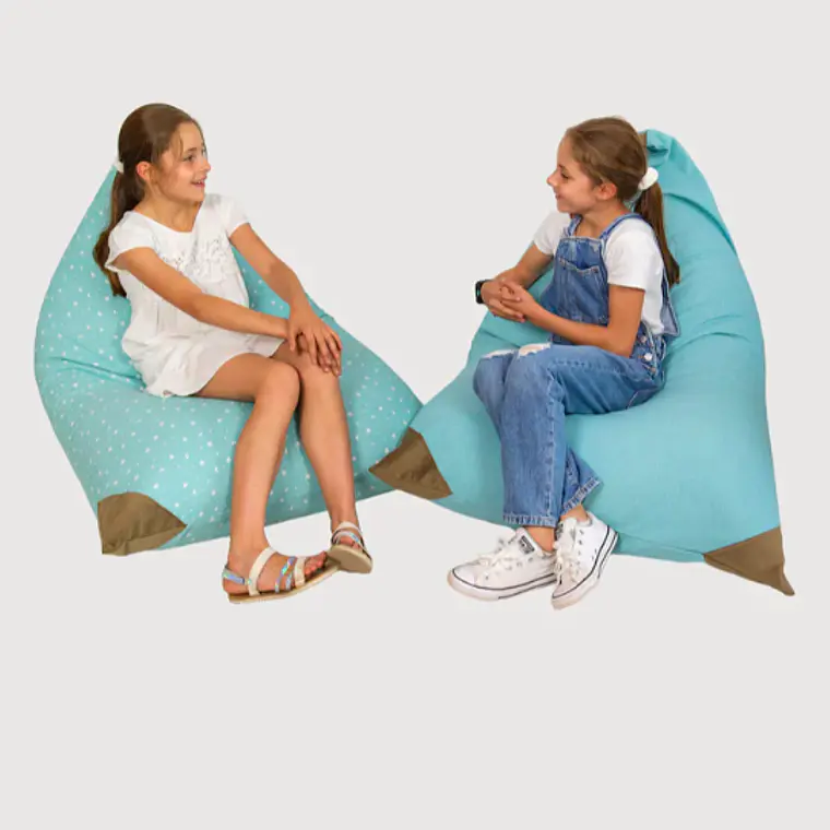 PUFF TRIANGULAR PARA NIÑOS PUF - ESTRELLA VERDE CON PUNTA CAMEL (80 × 110 CM) 4
