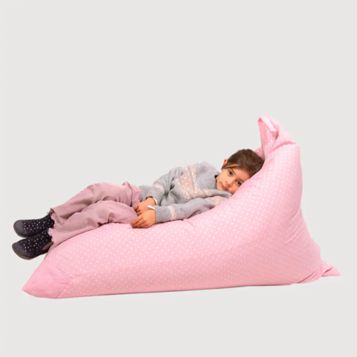 PUFF TRIANGULAR PARA NIÑOS PUF - PUNTO ROSADO (80 × 110 CM) 3