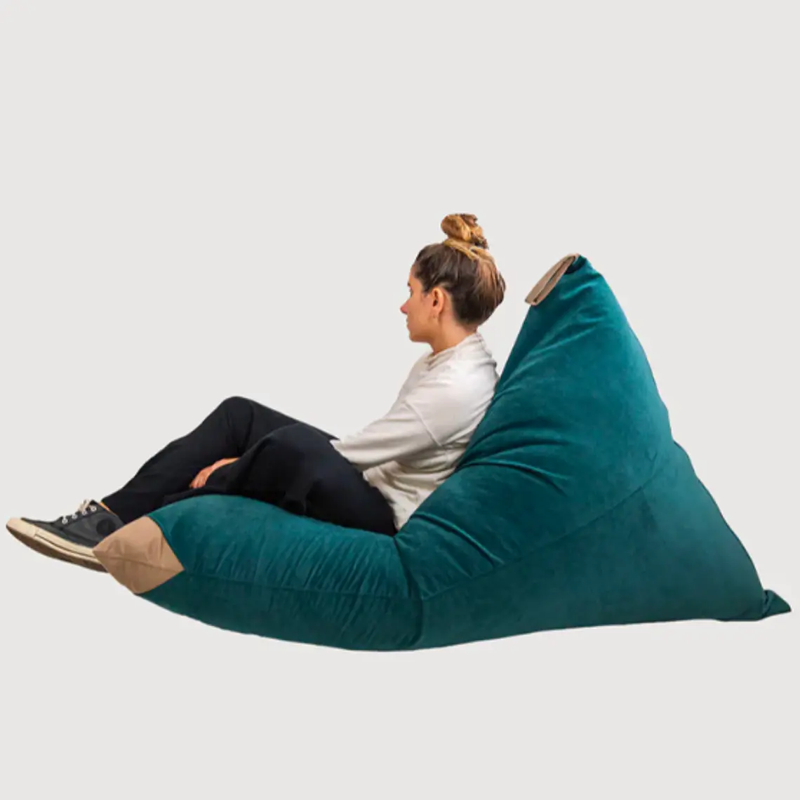 PUFF TRIANGULAR DE INTERIOR PUF - VERDE BOTELLA (100 × 150CM) 4