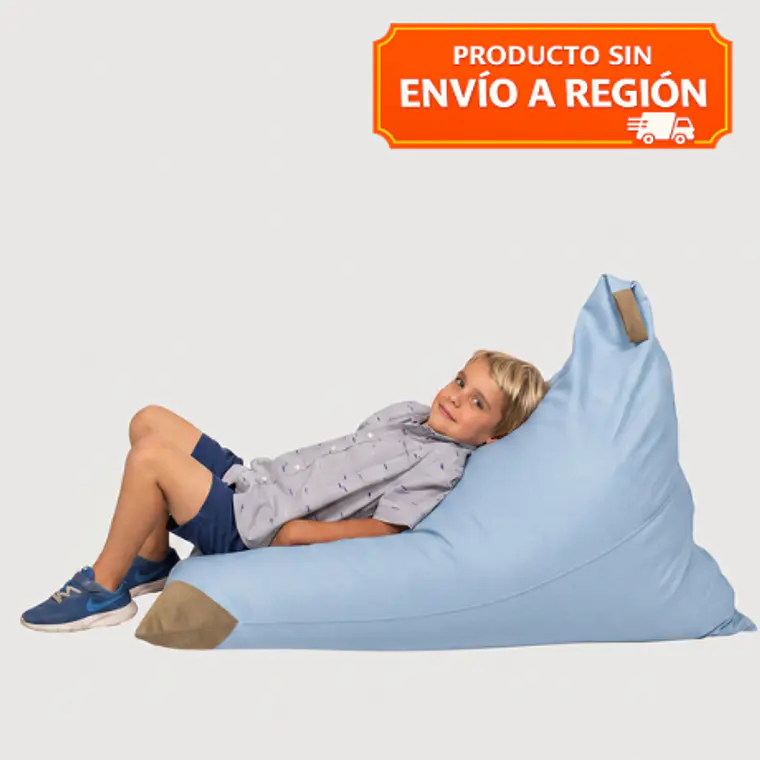 PUFF TRIANGULAR PARA NIÑOS PUF - CELESTE CON PUNTA CAMEL (80 × 110 CM) 1