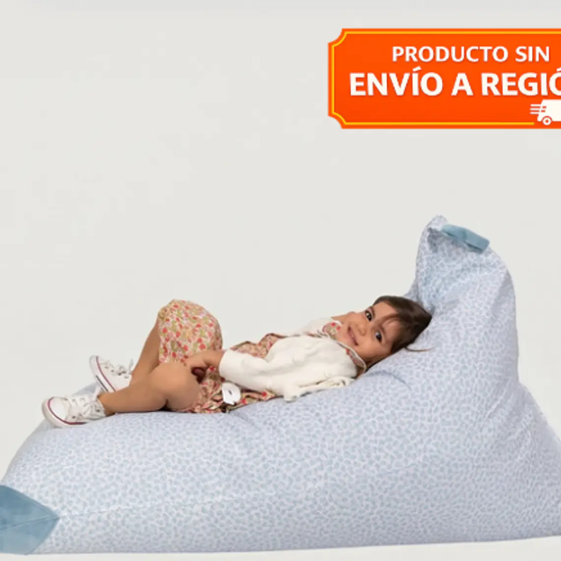 PUFF TRIANGULAR PARA NIÑOS PUF - FLOR CELESTE (80 × 110 CM) 1