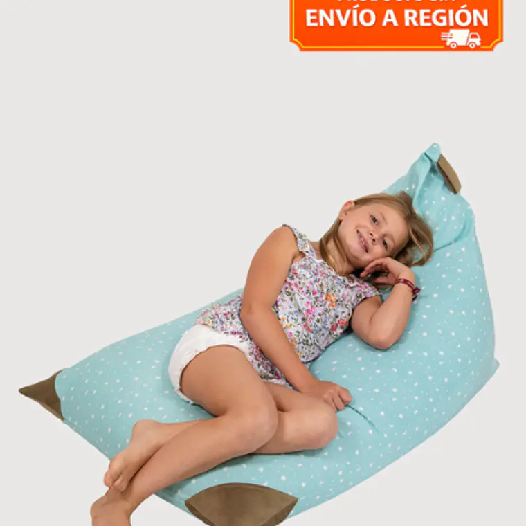 PUFF TRIANGULAR PARA NIÑOS PUF - ESTRELLA VERDE CON PUNTA CAMEL (80 × 110 CM) 1