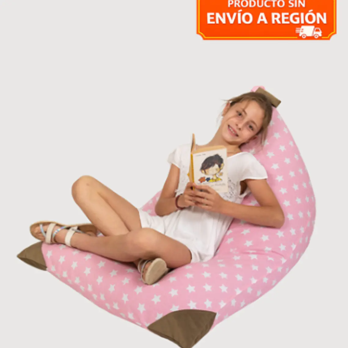 PUFF TRIANGULAR PARA NIÑOS PUF - ESTRELLA ROSADO CAFÉ (80 × 110 CM) 1
