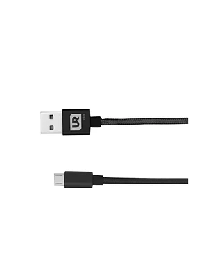 FABRIC MICRO USB CABLE 1M BLACK