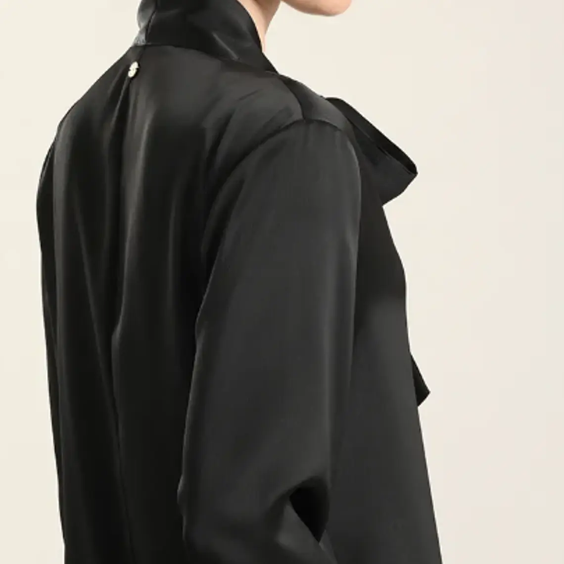 BLUSA SATÍN LAZADA NEGRO/TALLA S 4