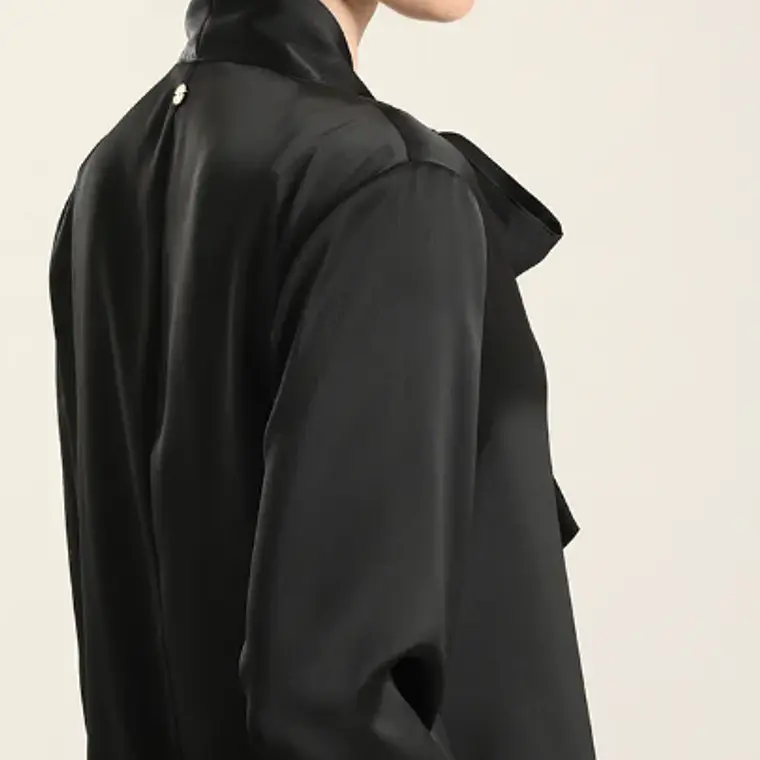 BLUSA SATÍN LAZADA NEGRO/TALLA S 4