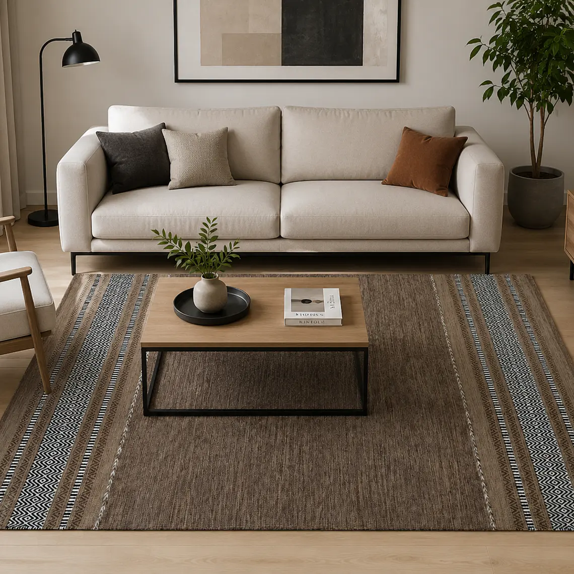 KILIM DOBLADILLO  MARRÓN (1,2 X 1,8 MTS) 1
