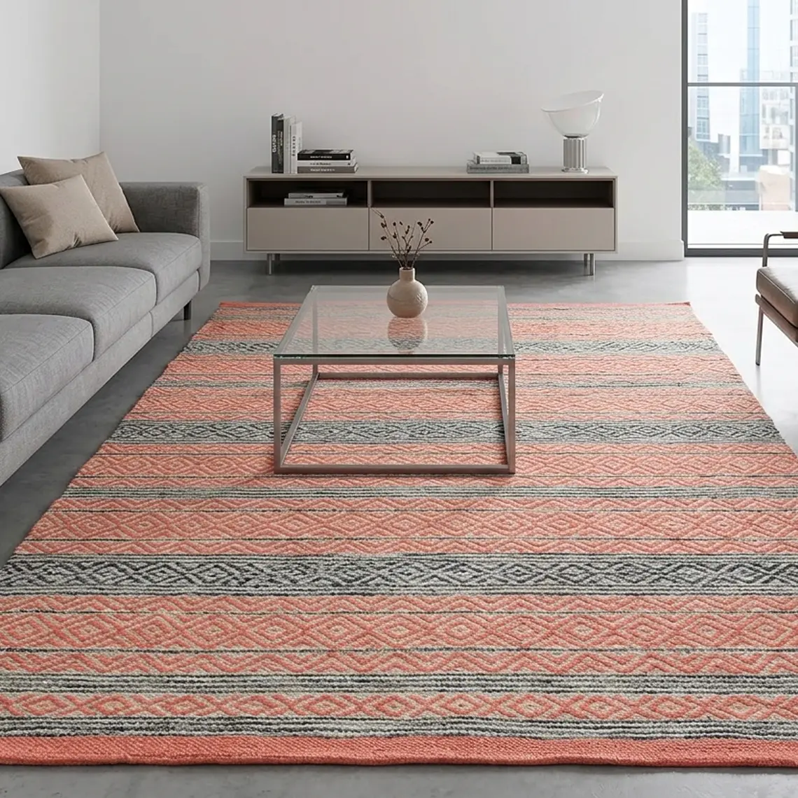 KILIM DOBLADILLO  NARANJA (1,2 X 1,8 MTS) 1