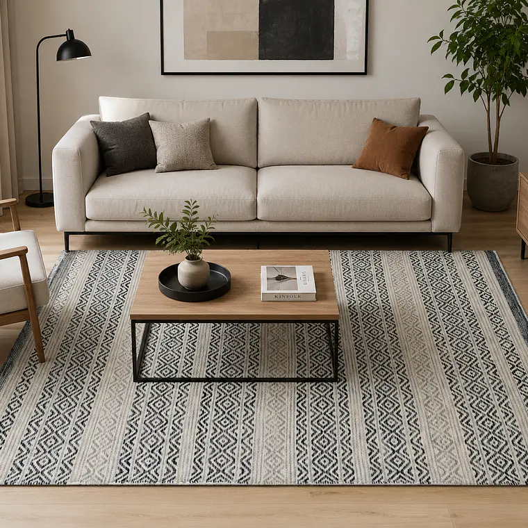 KILIM DOBLADILLO AZUL / NEGRA (1,5 X 2,1 MTS) 1