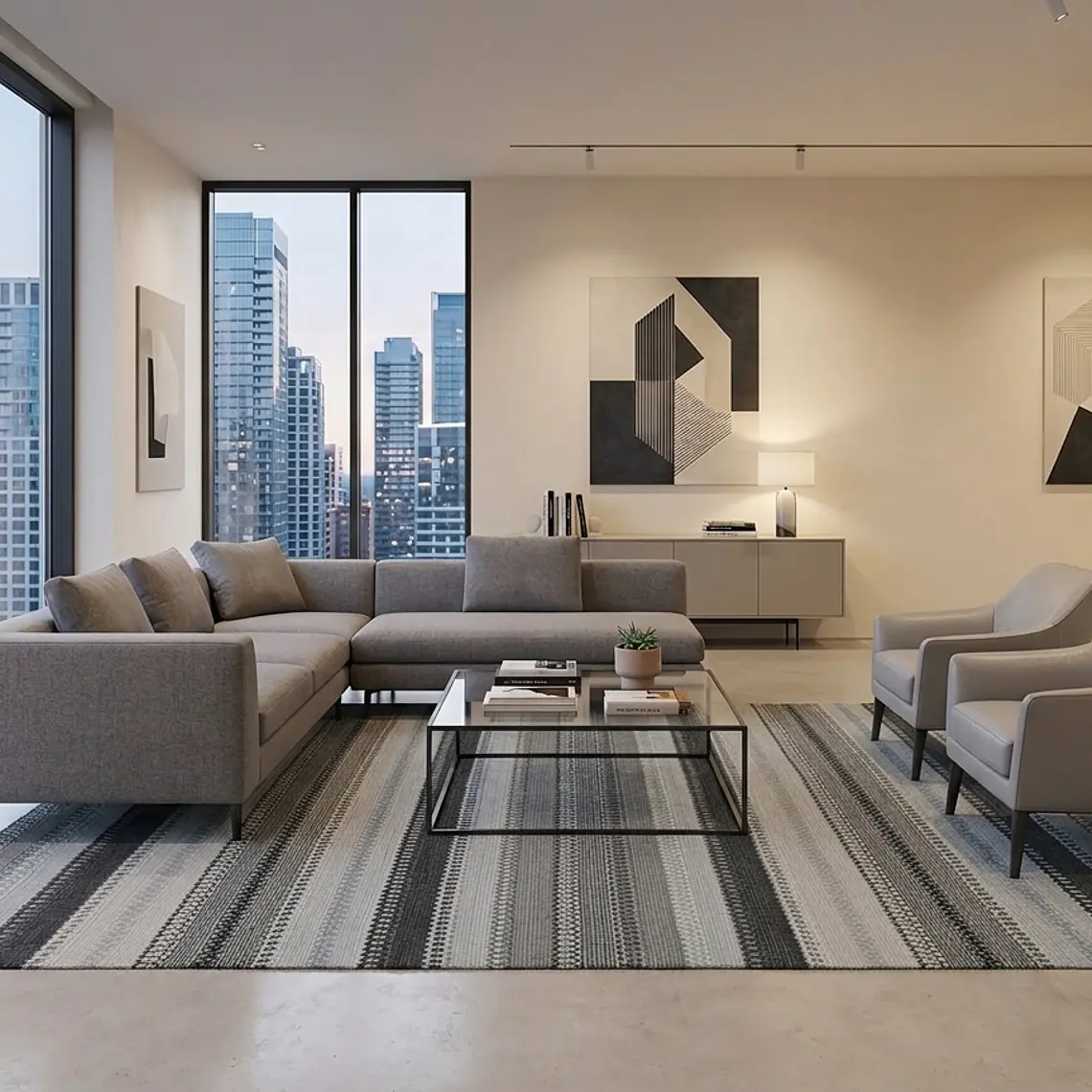 KELIM CON ANTIDESLIZANTE GRIS/NEGRO (1,8 X 2,7 MTS) 1