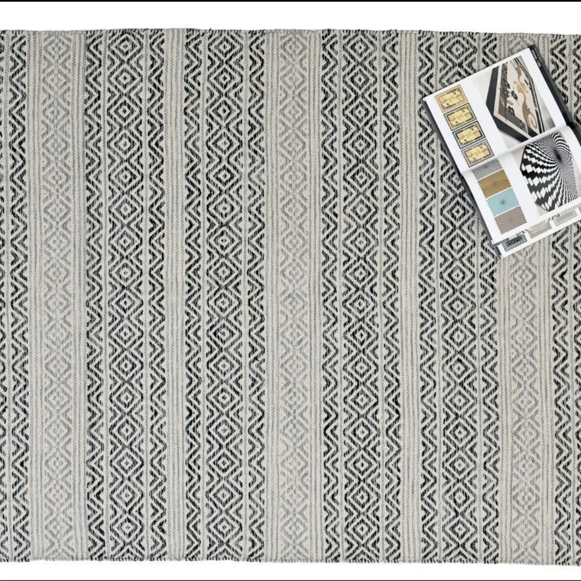 KILIM DOBLADILLO AZUL / NEGRA (1,8 X 2,7 MTS) 2
