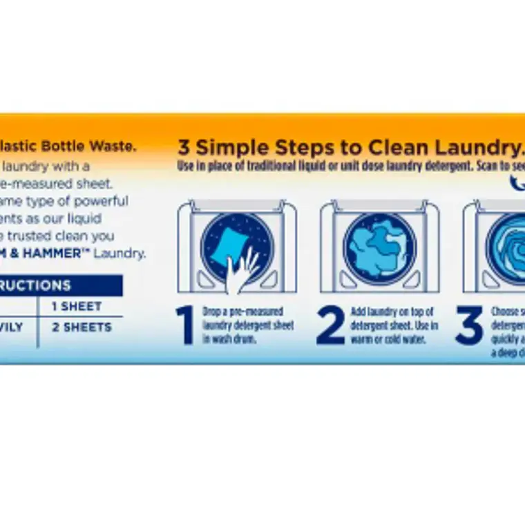 DETERGENTE EN HOJAS ARM & HAMMER (50 UNIDADES) 2