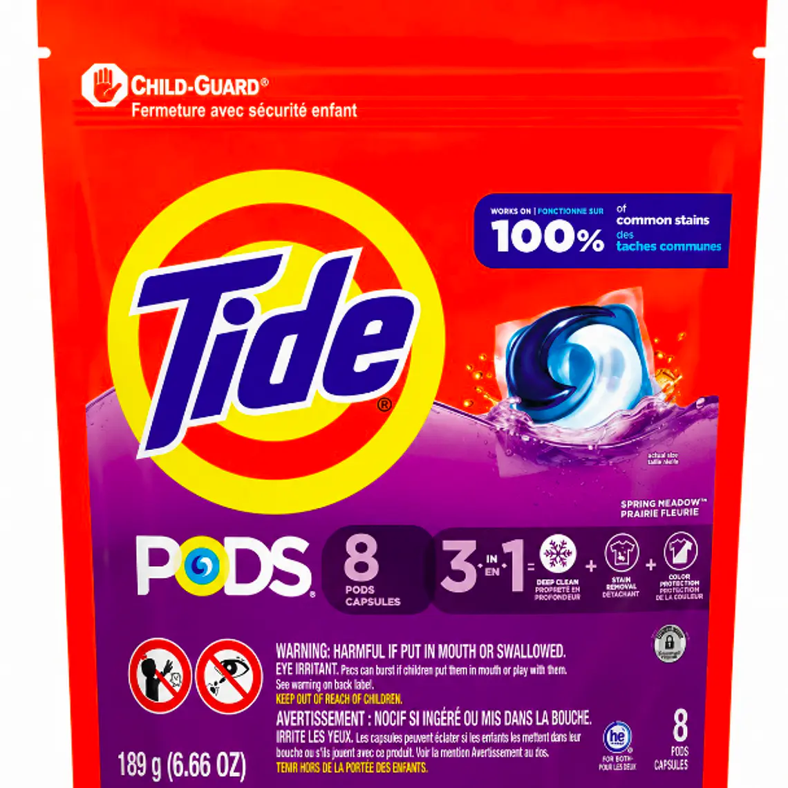 DETERGENTE EN CÁPSULAS TIDE PODS SPRING MEADOW (8 UNIDADES)  1