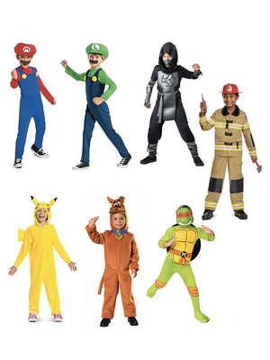 PACK DISFRACES NIÑO 4-8 AÑOS (INCLUYE 5 DISFRACES ALEATORIOS EN DISEÑO Y TALLA)
