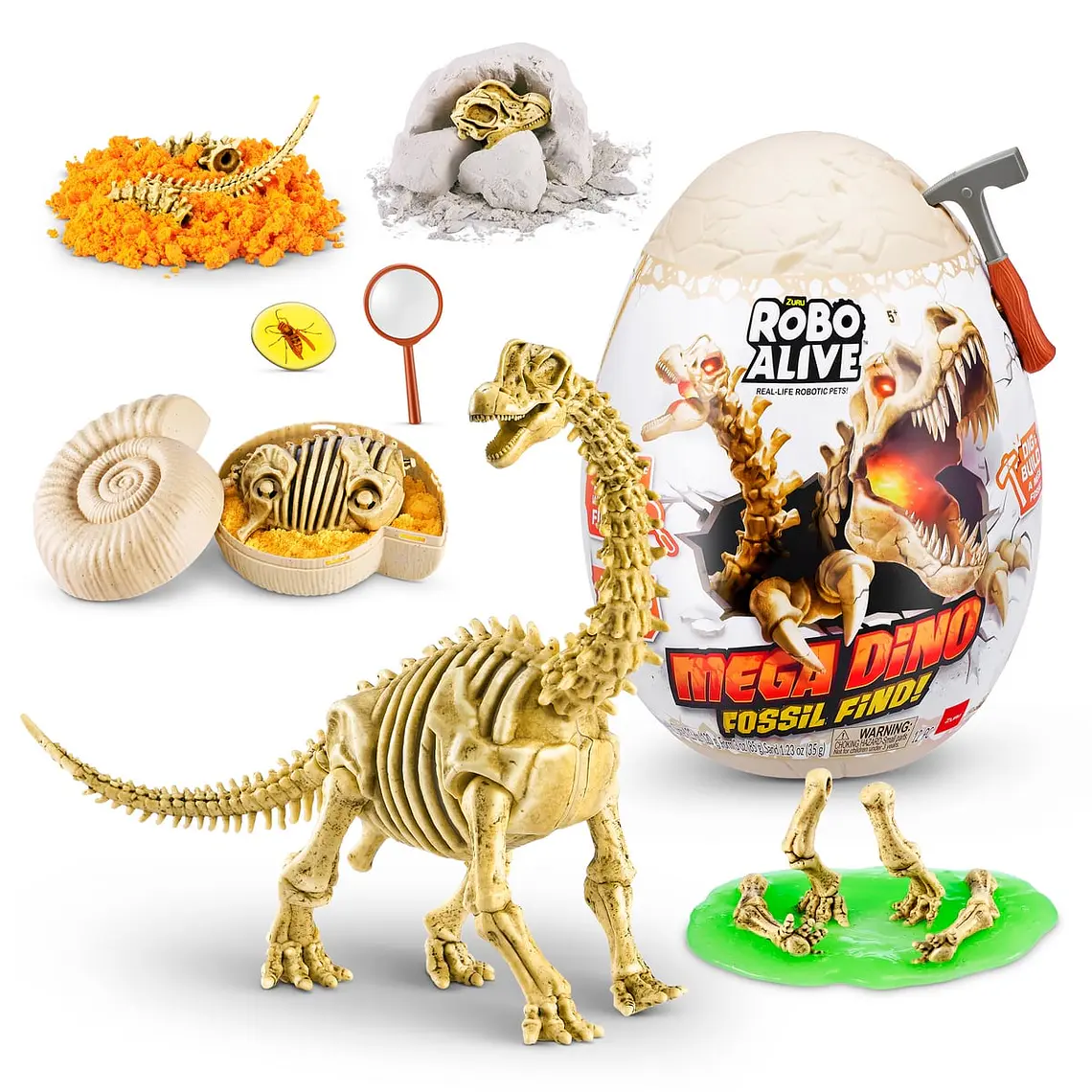 MEGA HUEVO ROBO ALIVE CON FOSIL DE DINOSAURIO DE ZURU (DINOSAURIO SRPRESA)  1