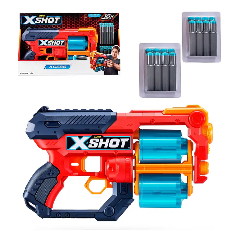 LANZADOR XCESS TK12 CON 16 DARDOS X-SHOT  1