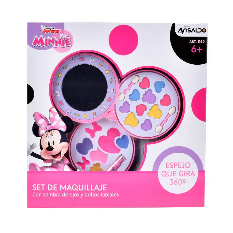 SET COSMETICOS CIRCULAR DOS PISOS Y ESPEJO MINNIE 4