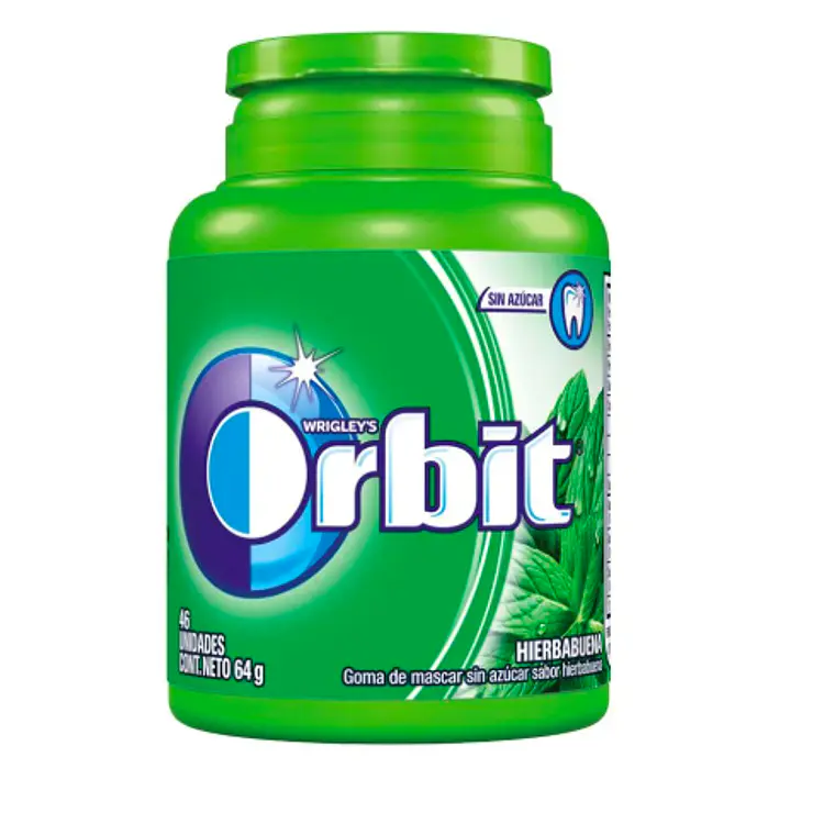 DISPLAY 6 UNIDADES CHICLE ORBIT HIERBABUENA 64 G | $2.998 POR UNIDAD | VENCE: 07/12/2026 2
