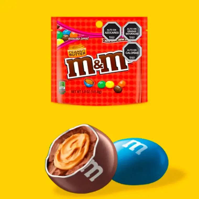 PACK 8 BOLSAS CHOCOLATE DE LECHE M&M'S CON MANTEQUILLA DE MANÍ 127 G | $2.124 POR UNIDAD | VENCE: 22/12/2026 6