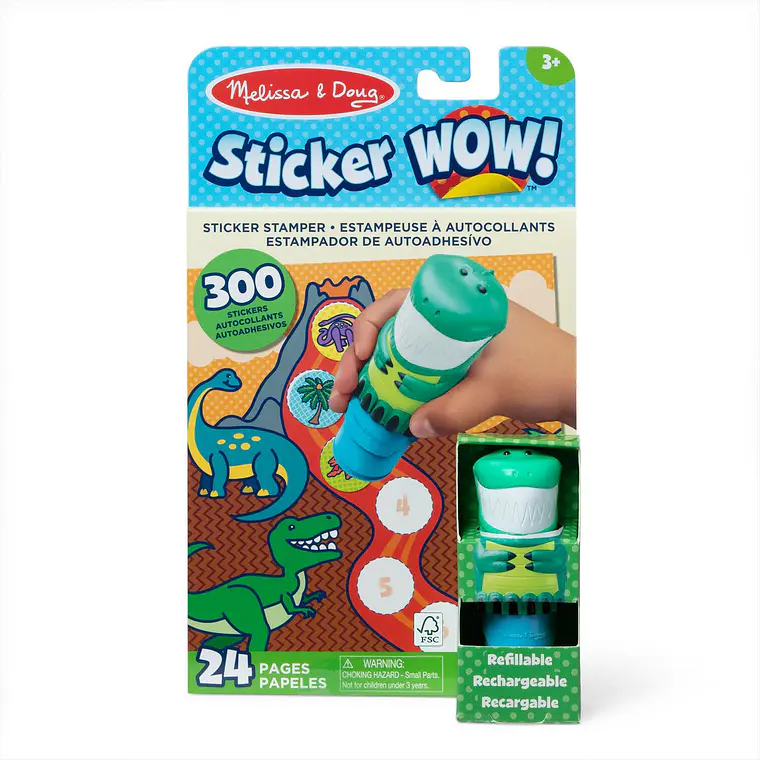 ESTAMPADOR WOW CON 300 STICKERS MELISSA AND DOUG (DISEÑO ALEATORIO) 3