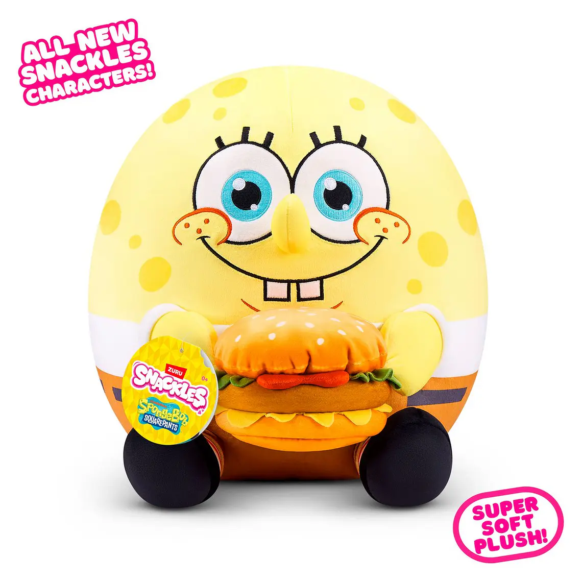 PELUCHE SNACKLES DE 35 CMS BOB ESPONJA DE ZURU (DISEÑO ALEATORIO)  2