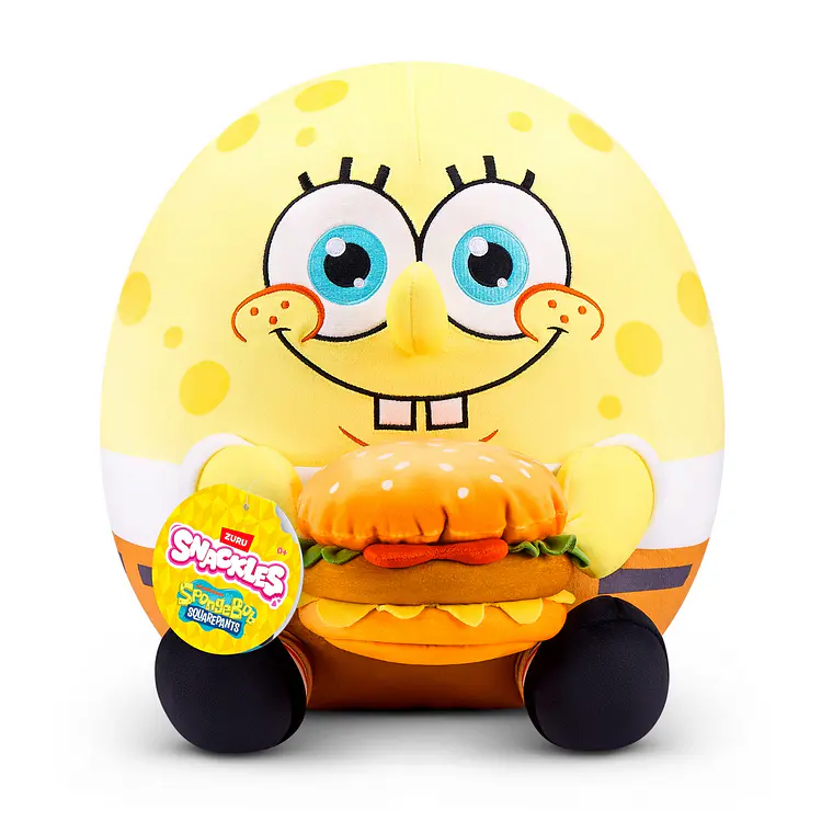 PELUCHE SNACKLES DE 35 CMS BOB ESPONJA DE ZURU (DISEÑO ALEATORIO)  3