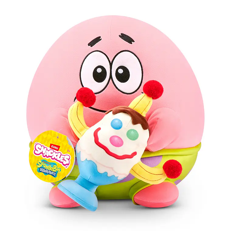 PELUCHE SNACKLES DE 35 CMS BOB ESPONJA DE ZURU (DISEÑO ALEATORIO)  4
