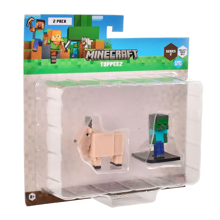 SET 2 FIGURAS 6 CMS TOPPEEZ MINECRAFT (DISEÑO ALEATORIO) 2