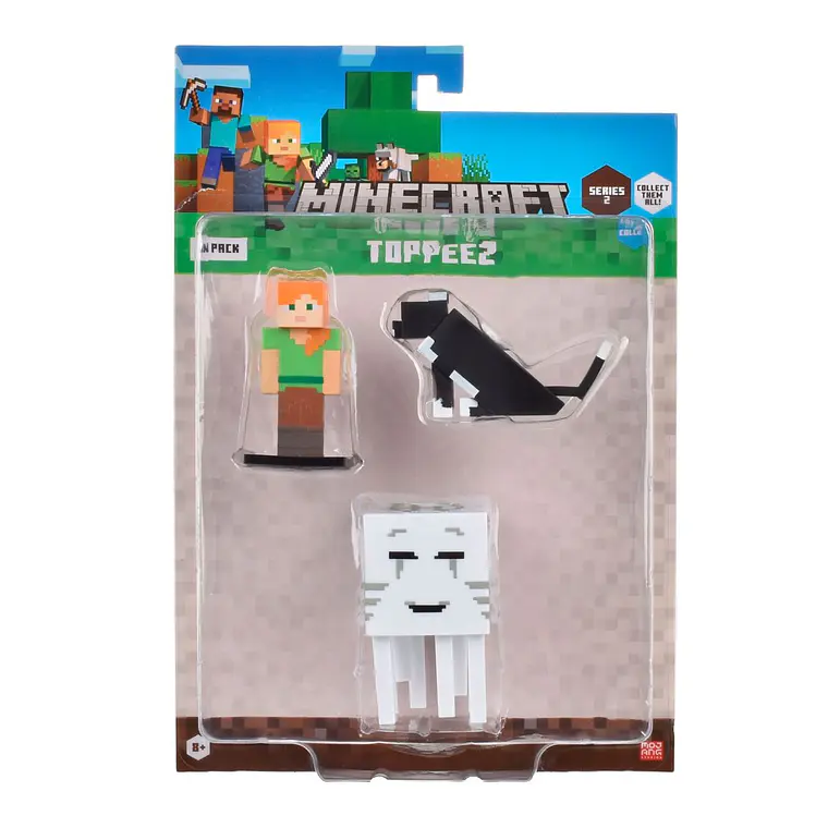 SET 3 FIGURAS 6 CMS TOPPEEZ MINECRAFT (DISEÑO ALEATORIO) 3