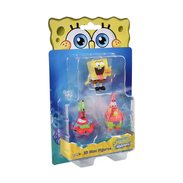 PACK 3 FIGURAS 5 CM EN BLISTER BOB ESPONJA (DISEÑO ALEATORIO) 2