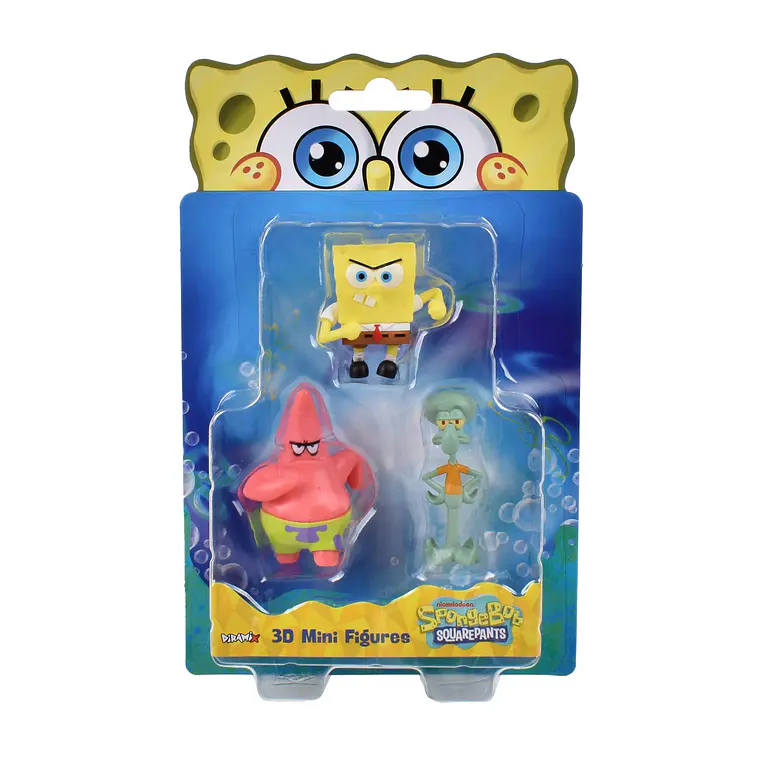 PACK 3 FIGURAS 5 CM EN BLISTER BOB ESPONJA (DISEÑO ALEATORIO) 3