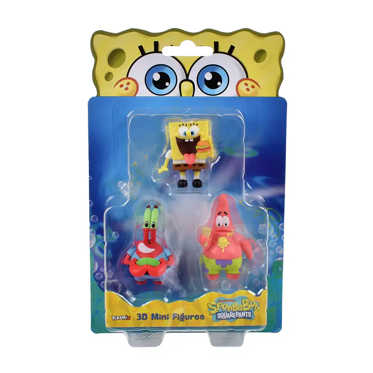 PACK 3 FIGURAS 5 CM EN BLISTER BOB ESPONJA (DISEÑO ALEATORIO) 7